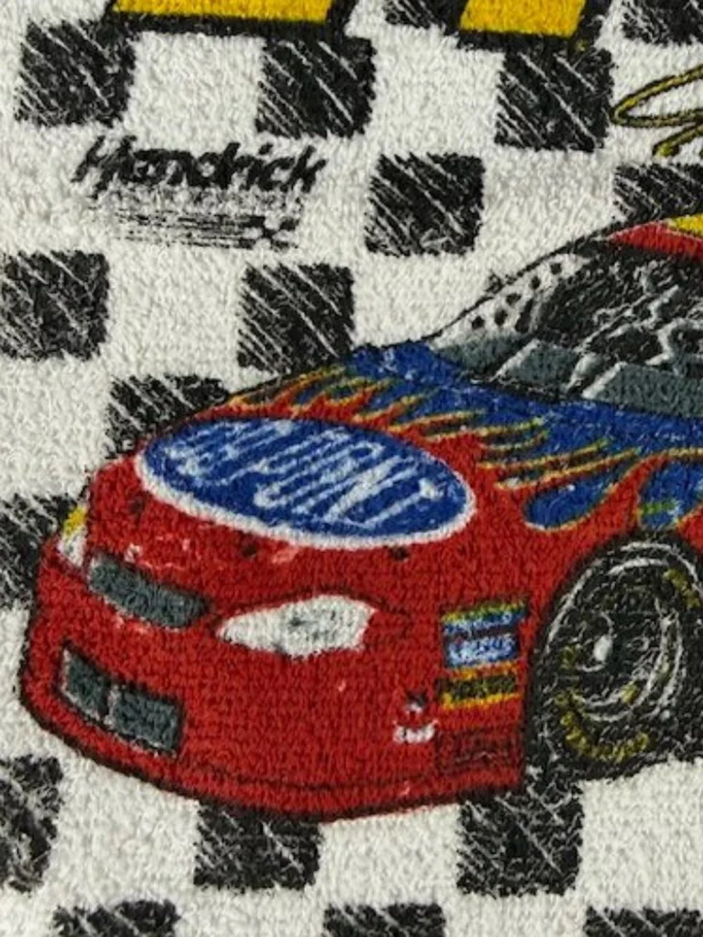 Vintage 2pc NASCAR Jeff Gordon Signature 24 Checkered Flag Cotton Wash Cloths